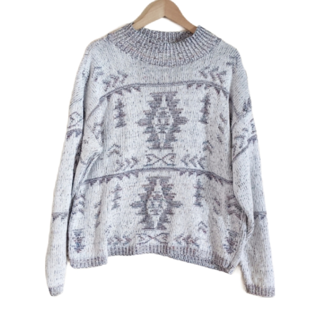 VTG Aztec Tribal Pastel Knit Pullover Sweater